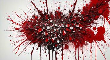 AI generated Artistic Red Blood Splattered On White Canvas Wallpaper photo