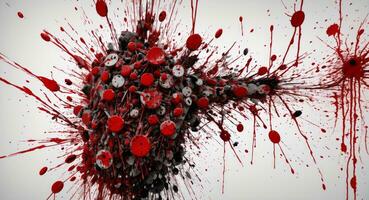 AI generated Artistic Red Blood Splattered On White Canvas Wallpaper photo