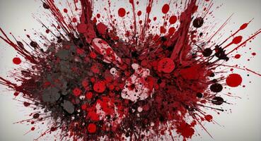 AI generated Artistic Red Blood Splattered On White Canvas Wallpaper photo