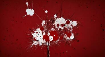 AI generated Artistic Red Blood Splattered On White Canvas Wallpaper photo