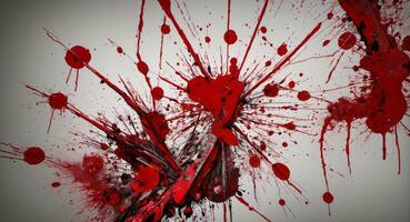 AI generated Artistic Red Blood Splattered On White Canvas Wallpaper photo