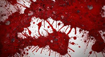 AI generated Artistic Red Blood Splattered On White Canvas Wallpaper photo