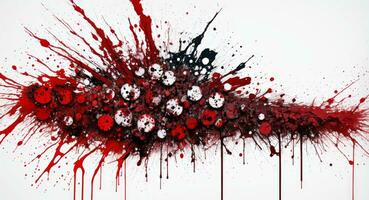 AI generated Artistic Red Blood Splattered On White Canvas Wallpaper photo