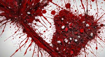 AI generated Artistic Red Blood Splattered On White Canvas Wallpaper photo