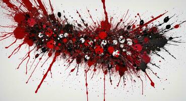 AI generated Artistic Red Blood Splattered On White Canvas Wallpaper photo