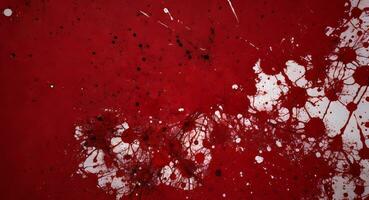 AI generated Artistic Red Blood Splattered On White Canvas Wallpaper photo