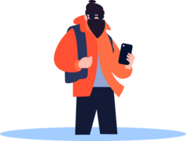 Hand Drawn Thief or hacker in concept Cyber Security in flat style png