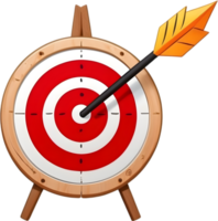 ai generado un flecha en el centrar de un objetivo con un objetivo png