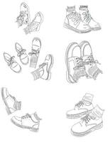 icono zapatilla de deporte Moda tela vistoso color música arco iris ilustración pintura dibujo Dibujo a mano icono pegatina zapatilla de deporte vector