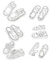 obra de arte Arte línea vistoso Zapatos ilustración pintura tablero vector