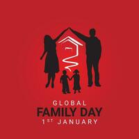 vector global familia día celebrado en enero Primero