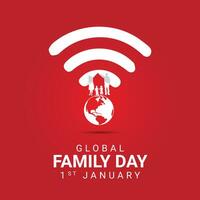 vector global familia día celebrado en enero Primero