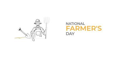 Vector happy farmer's day indian kisan diwas