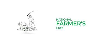 Vector happy farmer's day indian kisan diwas