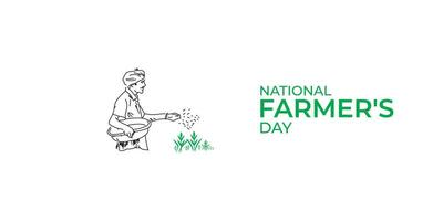 Vector happy farmer's day indian kisan diwas