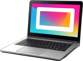 AI generated a laptop with a colorful screen ai generative png