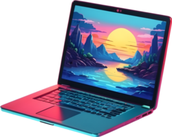 AI generated a laptop with a colorful screen ai generative png