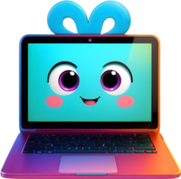 AI generated a laptop with a colorful screen ai generative png