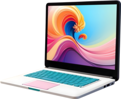AI generated a laptop with a colorful screen ai generative png