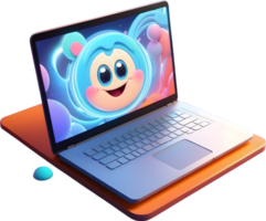 AI generated a laptop with a colorful screen ai generative png