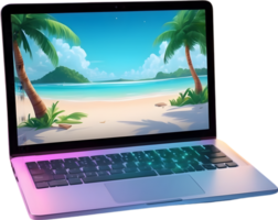 AI generated a laptop with a colorful screen ai generative png