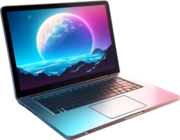 AI generated a laptop with a colorful screen ai generative png