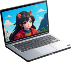 AI generated a laptop with a colorful screen ai generative png