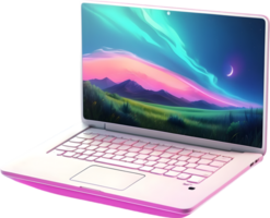 AI generated a laptop with a colorful screen ai generative png