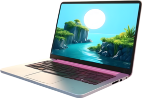 AI generated a laptop with a colorful screen ai generative png