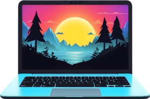 AI generated a laptop with a colorful screen ai generative png