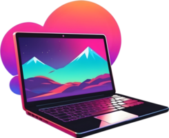 AI generated a laptop with a colorful screen ai generative png