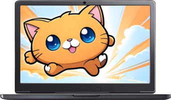 AI generated a laptop with a colorful screen ai generative png