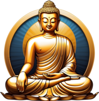 AI generated buddha statue in lotus position on transparent background png