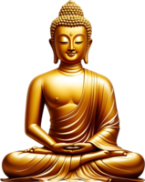 AI generated buddha statue gold png