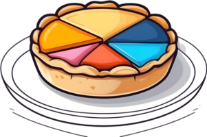 ai gerado uma colorida torta gráfico com ai generativo png