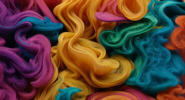 AI generated Dynamic Colorful Smoke Flow On Dark Background Wallpaper Abstract photo