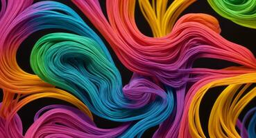 AI generated Dynamic Colorful Smoke Flow On Dark Background Wallpaper Abstract photo