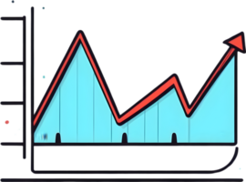 ai gegenereerd een pijl gaan omhoog Aan een diagram tabel ai generatief png