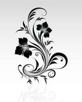 Vector Decorative floral design with  white background