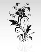 Vector Decorative floral design with  white background
