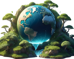 AI generated Green earth Concept for economy circular png