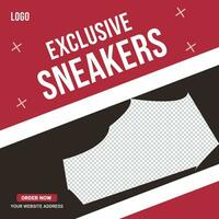 Shoe Social Media Design Template vector