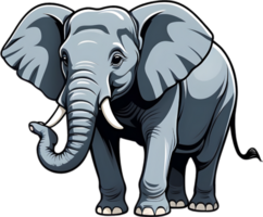 AI generated elephant cartoon illustration, png