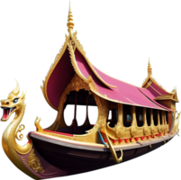 AI generated thai royal boat , barge png