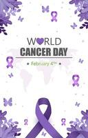 World Cancer day vertical concept design vector