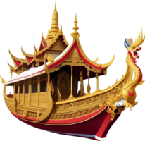 AI generated Thai royal barge, Thai boat png