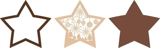 Christmas Star Decoration, Laser Cut Template vector