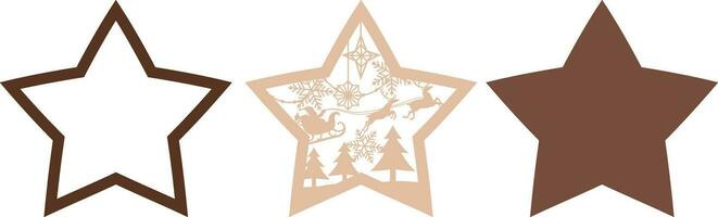 Christmas Star Ornament, Multilayer Cut Files vector