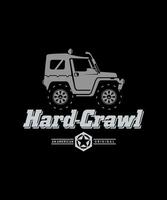 Hard Crawl vintage vector illustration style.