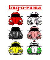 BUG O RAMA vintage vector illustration style.